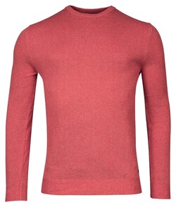 Baileys Crew Neck Body And Sleeves Two-Tone Structure Jacquard Pullover Dark Cerise