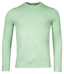 Baileys Crew Neck Body And Sleeves Two-Tone Structure Jacquard Pullover Pastel Green
