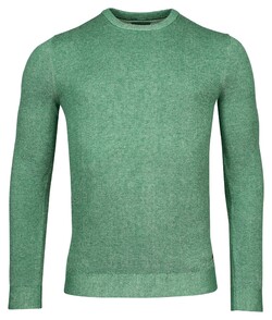 Baileys Crew Neck Body And Sleeves Two-Tone Structure Jacquard Trui Groen