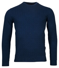 Baileys Crew Neck Cable Knit Pullover Night Blue