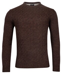 Baileys Crew Neck Front Body Structure Knit Trui Donker Bruin