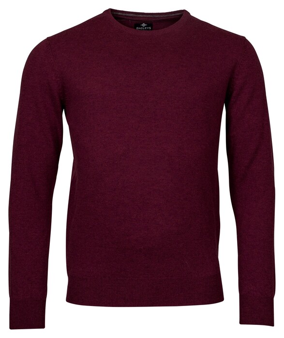 Baileys Crew Neck Lambswool Single Knit Pullover Aubergine