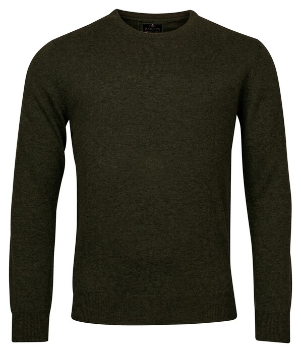 Baileys Crew Neck Lambswool Single Knit Pullover Dark Green