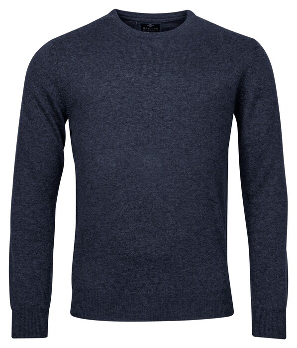 Baileys Crew Neck Lambswool Single Knit Pullover Deep Denim Blue