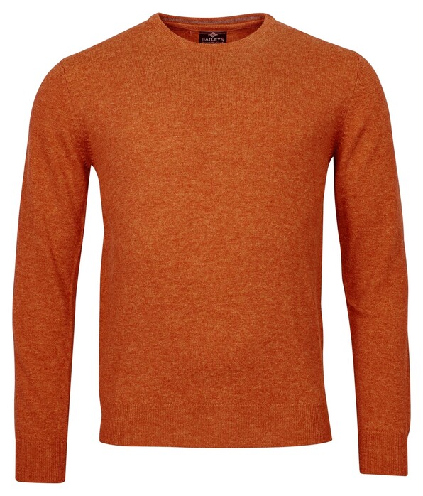 Baileys Crew Neck Lambswool Single Knit Pullover Deep Orangered