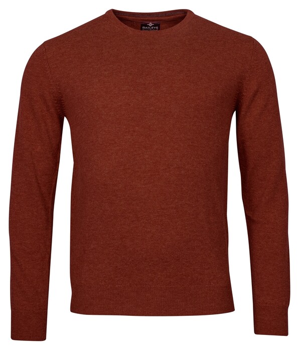 Baileys Crew Neck Lambswool Single Knit Pullover Deep Red