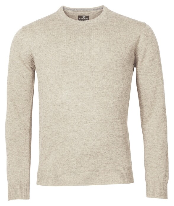 Baileys Crew Neck Lambswool Single Knit Pullover Off White