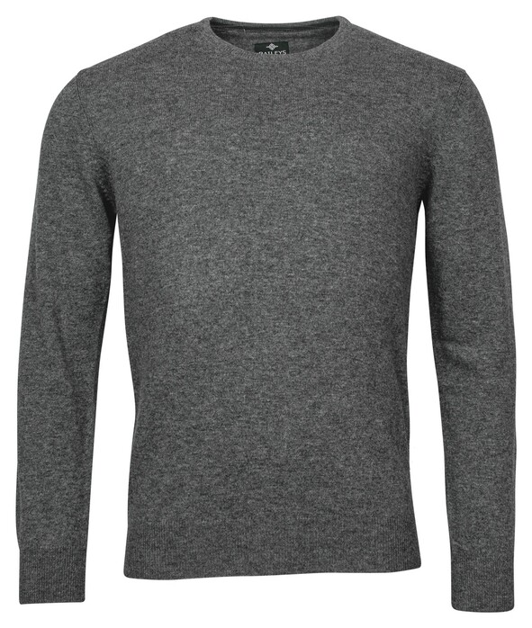 Baileys Crew Neck Lambswool Single Knit Trui Anthracite