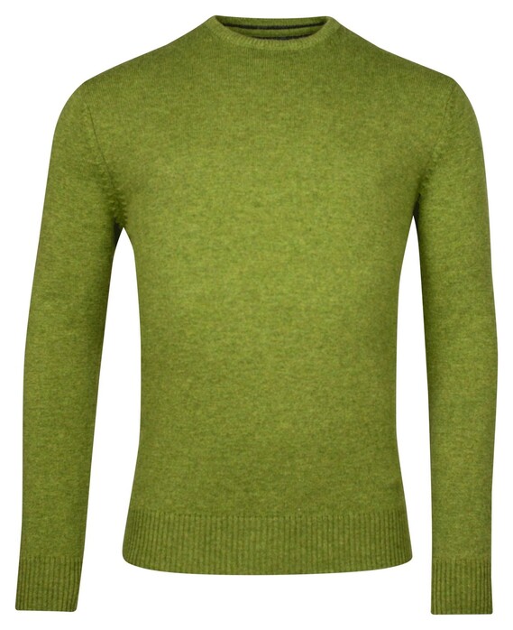 Baileys Crew Neck Lambswool Single Knit Trui Grasgroen