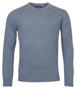 Baileys Crew Neck Lambswool Trui Midden Blauw