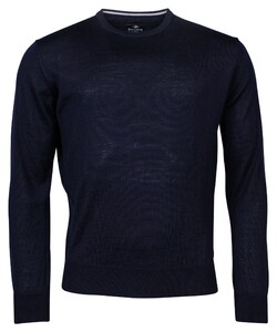 Baileys Crew Neck Merino Single Knit Pullover Dark Navy