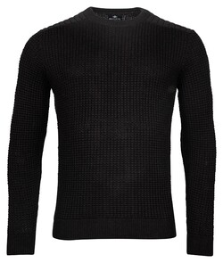 Baileys Crew Neck Pullover All Over Structure Design Black