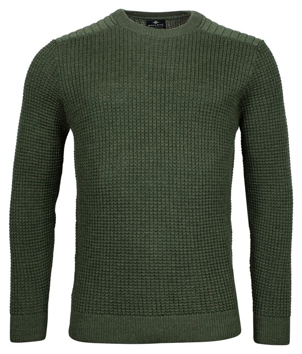 Baileys Crew Neck Pullover All Over Structure Design Green
