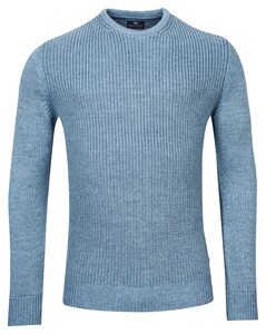 Baileys Crew Neck Pullover Allover Structure Knit Light Blue