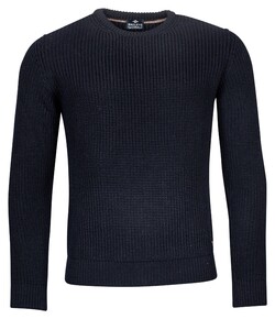 Baileys Crew Neck Pullover Allover Structure Knit Trui Donker Blauw