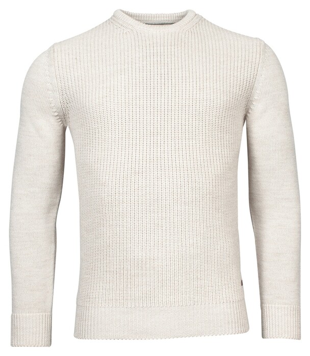 Baileys Crew Neck Pullover Allover Structure Knit Trui Oatmeal