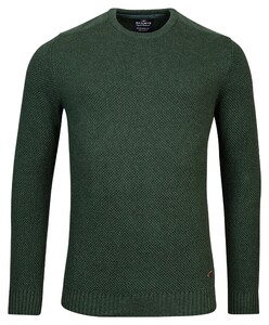 Baileys Crew Neck Pullover Front Subtle Structure Knit Green