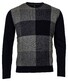 Baileys Crew Neck Pullover Jacquard Jersey Knit Anthracite