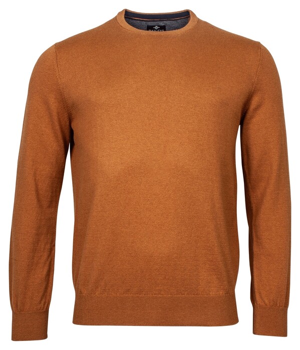 Baileys Crew Neck Pullover Single Knit Combed Cotton Camel