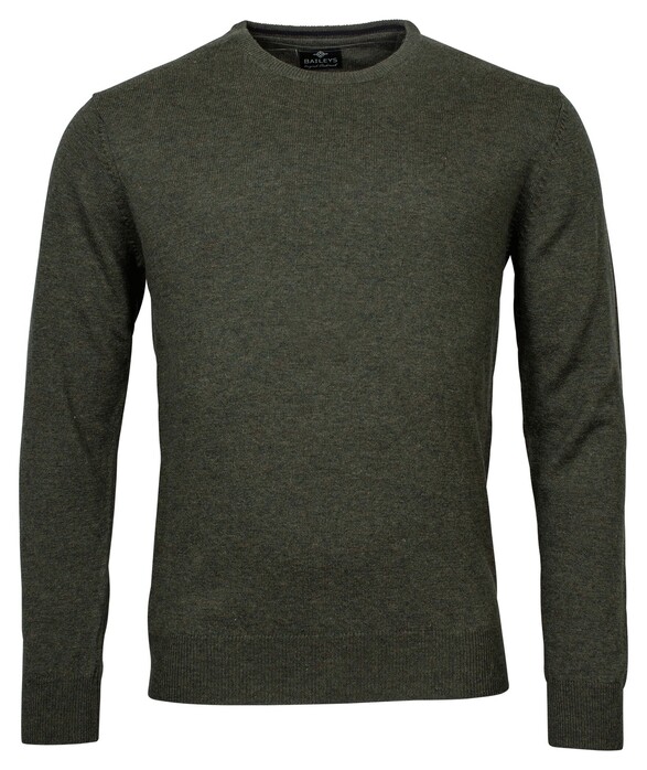 Baileys Crew Neck Pullover Single Knit Lambswool Army Green