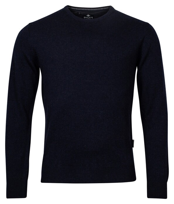 Baileys Crew Neck Pullover Single Knit Lambswool Dark Navy