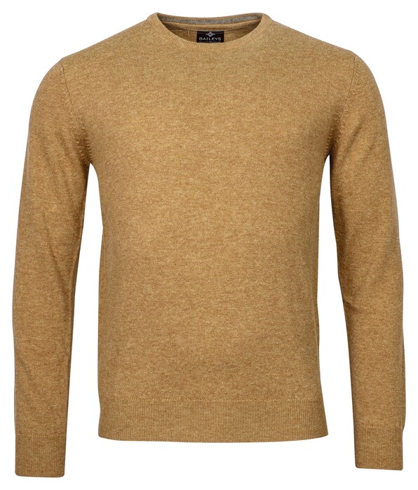 Baileys Crew Neck Pullover Single Knit Lambswool Gold Yellow