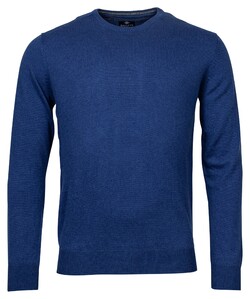Baileys Crew Neck Pullover Single Knit Lambswool Mid Blue