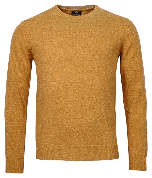 Baileys Crew Neck Pullover Single Knit Lambswool Ocher