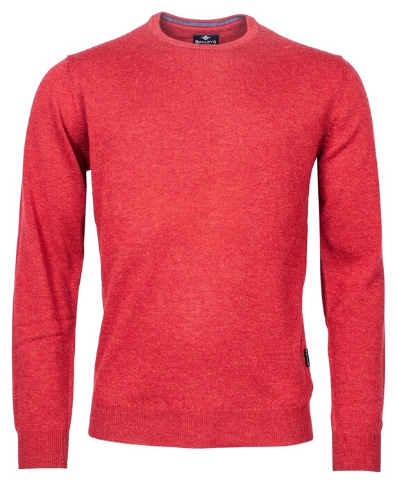 Baileys Crew Neck Pullover Single Knit Lambswool Stone Red