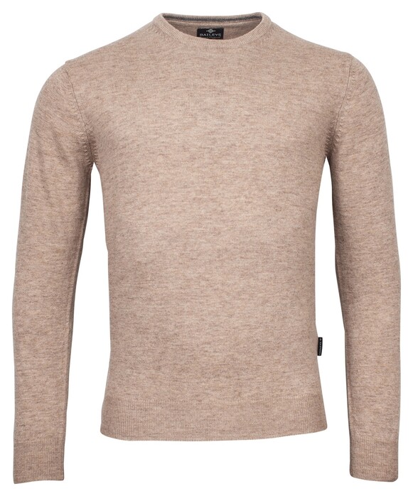 Baileys Crew Neck Pullover Single Knit Lambswool Trui Khaki