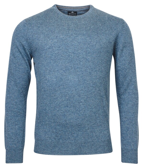 Baileys Crew Neck Pullover Single Knit Lambswool Trui Winter Blue