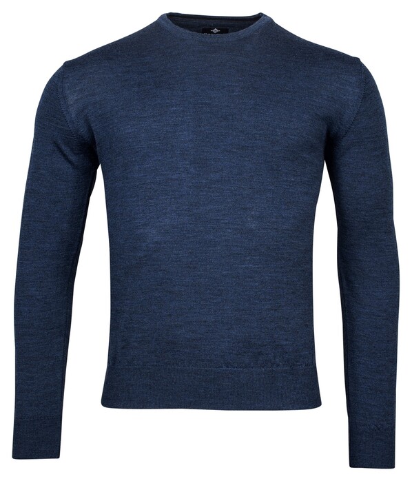 Baileys Crew Neck Pullover Single Knit Merino Trui Blauw