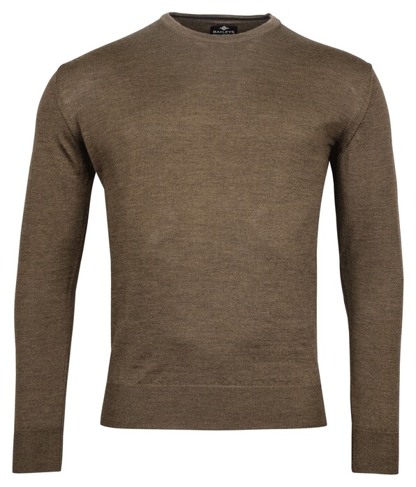 Baileys Crew Neck Pullover Single Knit Merino Trui New Khaki