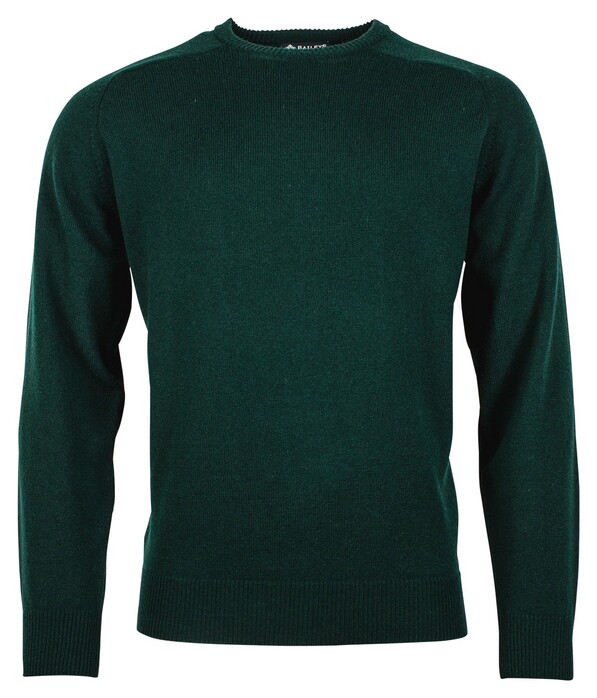 Baileys Crew Neck Pullover Single Knit Scottish Lambswool Bottle Green