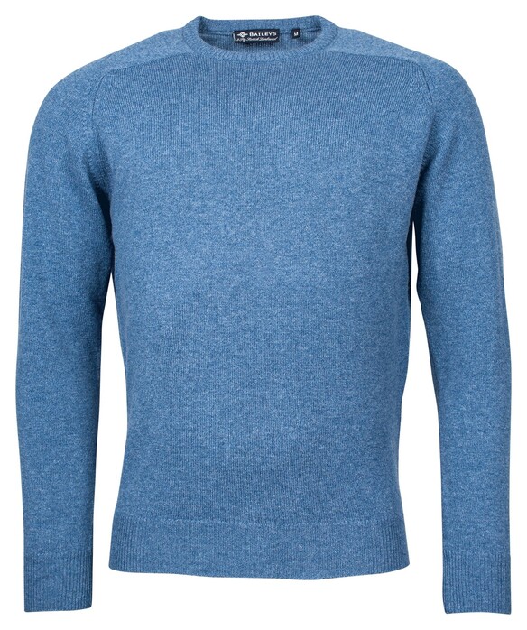 Baileys Crew Neck Pullover Single Knit Scottish Lambswool Night Blue