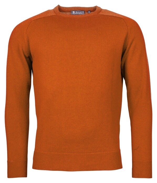 Baileys Crew Neck Pullover Single Knit Scottish Lambswool Trui Rooibos Tea