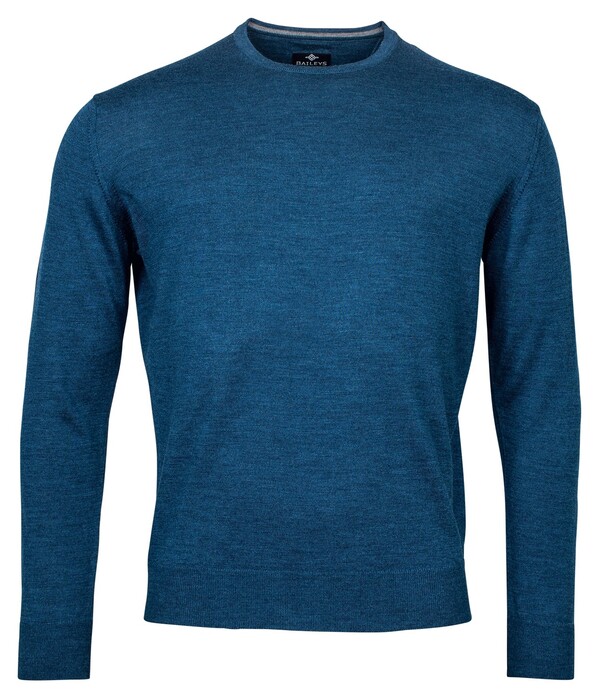 Baileys Crew Neck Pullover Single Knit Trui Turquoise Blue