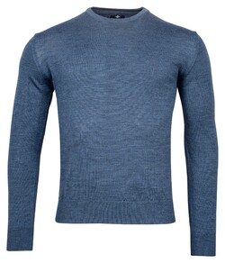 Baileys Crew Neck Pullover Single Knit Uni Merino Denim Blue