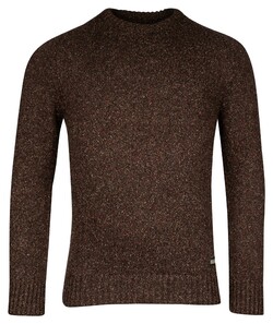 Baileys Crew Neck Single Knit Pullover Dark Brown Melange