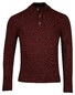 Baileys Fantasy Contrast Knit Colors Half Zip Buttons Single Knit Pullover Deep Red