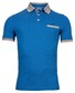 Baileys Fine Contrast Chestpocket Solid Pique Poloshirt Mid Blue