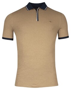 Baileys Fine Texture Two-Tone Oxford Piqué Subtle Contrast Poloshirt Taupe