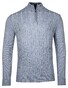 Baileys Front Cable Knit Lambswool Half Zip Pullover Mid Blue