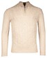 Baileys Front Cable Knit Lambswool Half Zip Pullover Off White