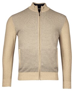 Baileys Front Panel Three Color Knit Cardigan Zip Structure Vest Beige
