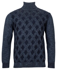 Baileys Frontbody Plated Structure Check Design Pullover Dark Navy