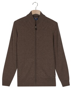 Baileys Full Zip Front Body Structure Knit Cardigan Dark Taupe