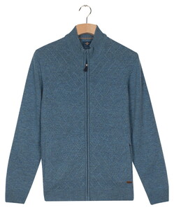 Baileys Full Zip Front Body Structure Knit Vest Mid Denim Blue