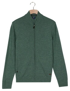 Baileys Full Zip Lambswool Single Knit Cardigan Dark Forest