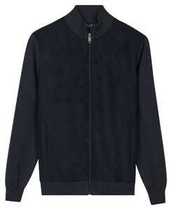 Baileys Full Zip Milano Knit Suedine Front Light Padded Quilted Vest Navy